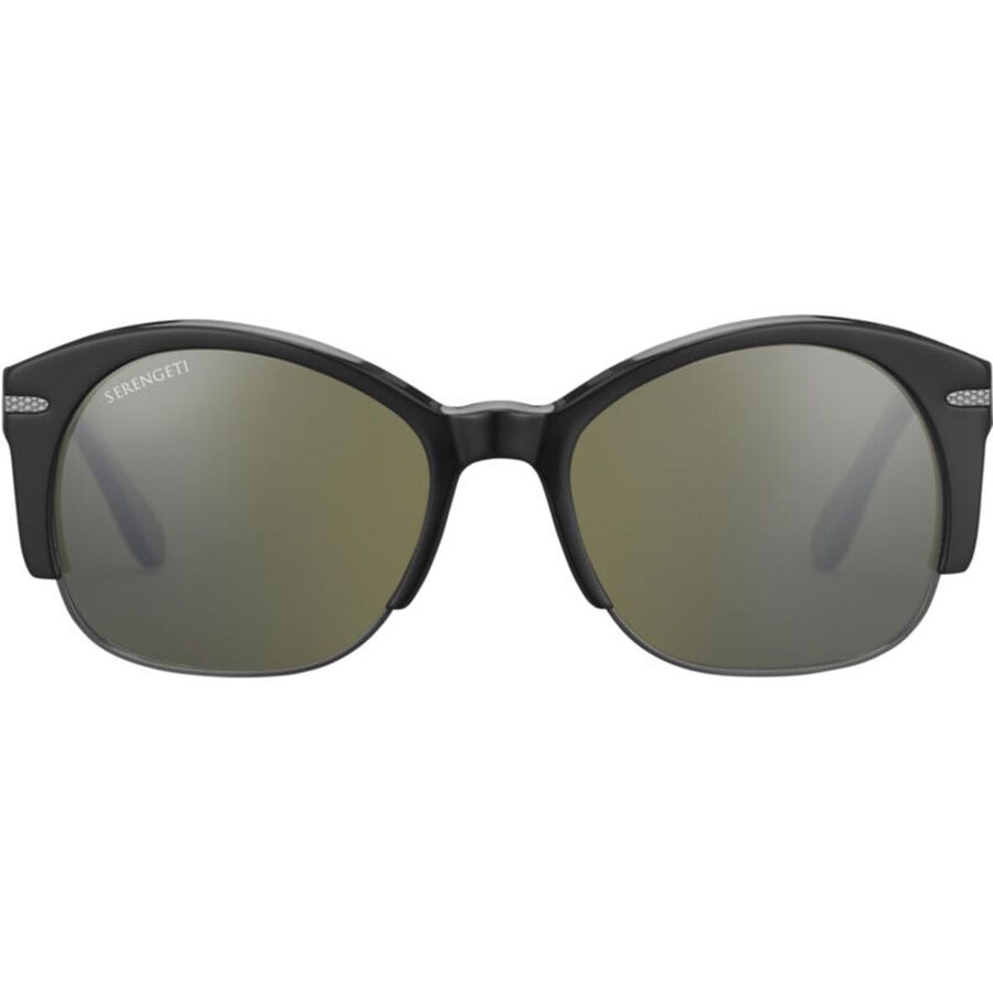 VINITA, Shiny Black Acetate with Shiny Gunmetal Metal-Mineral Polarized 555nm Cat 3 to 3, hi-res